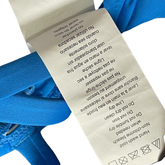 La Blanca Island Goddess Multi-Strap Cross-Back One Piece Capri Blue Size 4 - Picture 6 of 8